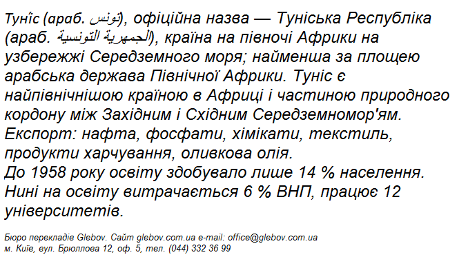 Особливості ведення бізнесу у Тунісі від бюро перекладів Glebov